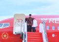 Presiden Joko Widodo mendarat di Bandara Sultan Aji Muhammad Sulaiman Sepinggan. (FOTO: Dokumen