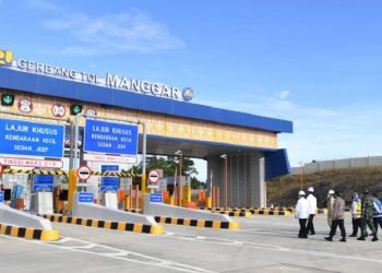 GT Manggar bagian dari ruas tol Balikpapan-Samarinda, usai peresmian, pada Selasa 24 Agustus 2021. (dok)