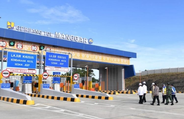 GT Manggar bagian dari ruas tol Balikpapan-Samarinda, usai peresmian, pada Selasa 24 Agustus 2021. (dok)