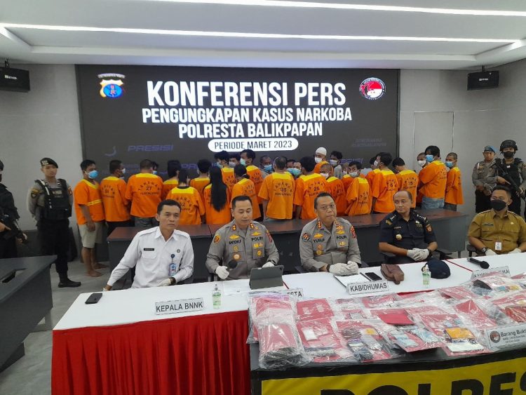 Konferensi pers ungkap kasus narkoba Polresta Balikpapan (FOTO: MHD/PB)