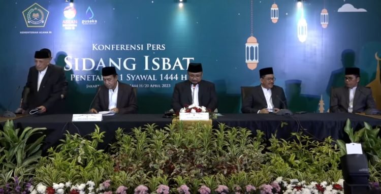 Sidang Isbat di Kantor Kementerian Agama Jakarta, Kamis (20/4/2023). FOTO: Tangkapan Layar