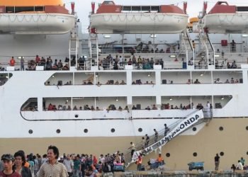 Arus mudik di Pelabuhan Semayang Balikpapan. (GI)
