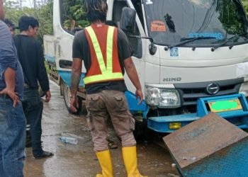 Lakalantas tunggal di Km 13. (PB)