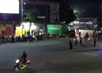 Kecelakaan di Muara Rapak Rabu malam ini. (PB)