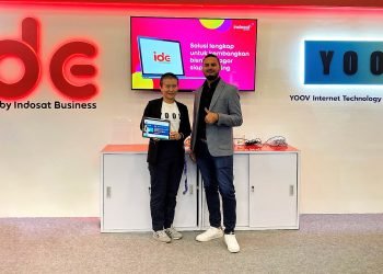 Indosat Ooredoo Hutchison melalui IDE by Indosat Business mengumumkan kemitraan dengan YOOV. (Doc. Indosat Ooredo)