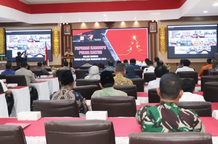 Rakor daerah lintas sektoran di Gedung Mahakam Polda Kaltim, Kamis (14/12/2023). (FOTO: Muhammad/PortalBalikpapan)
