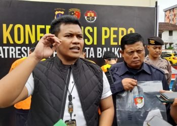 Konferensi Pers Satreskrim Polresta Balikpapan dugaan tindak pidana penimbunan beras di Balikpapan. (FOTO: MHD/PortalBalikpapan)