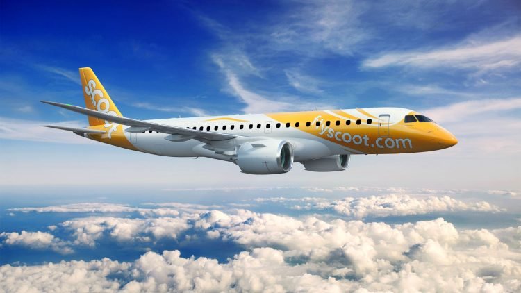 •	Pesawat Embraer E190-E2 pertama diperkirakan akan dikirimkan pada April 2024, dengan penerbangan perdana ke Krabi yang direncanakan pada 7 Mei 2024. (Doc. Scoot)