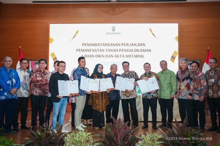 Penandatanganan perjanjian pemanfaatan tanah pengalokasian lahan ADP. (doc. Humas Otorita IKN)