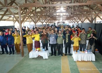 Ritual adat kutai pelas benua di rest area IKN. (doc. Humas Otorita IKN)