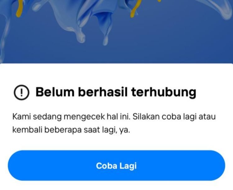 Gangguan pada aplikasi Mobile Banking Livin Mandiri. (doc. Tangkapan Layar)