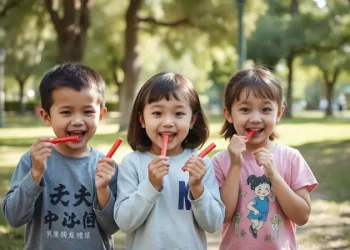 Ilustrasi anak-anak mengkonsumsi jajanan Latiao. (Foto: Istimewa)