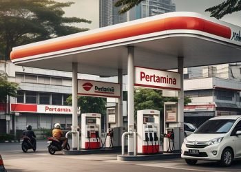 Ilustrasi SPBU Pertamina (doc. Meta AI)