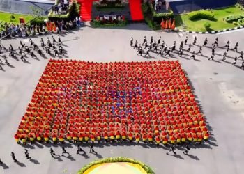 Upacara HUT Balikpapan ke-128 di Dome BSCC Balikpapan. (Dok. Tangkapan Layar Instagram @hbifb_)