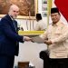 Utusan Khusus Presiden Palestina, Mahmoud Al-Habbash bertemu Presiden Prabowo Subianto di Istana Merdeka. (Dok. Sesneg)