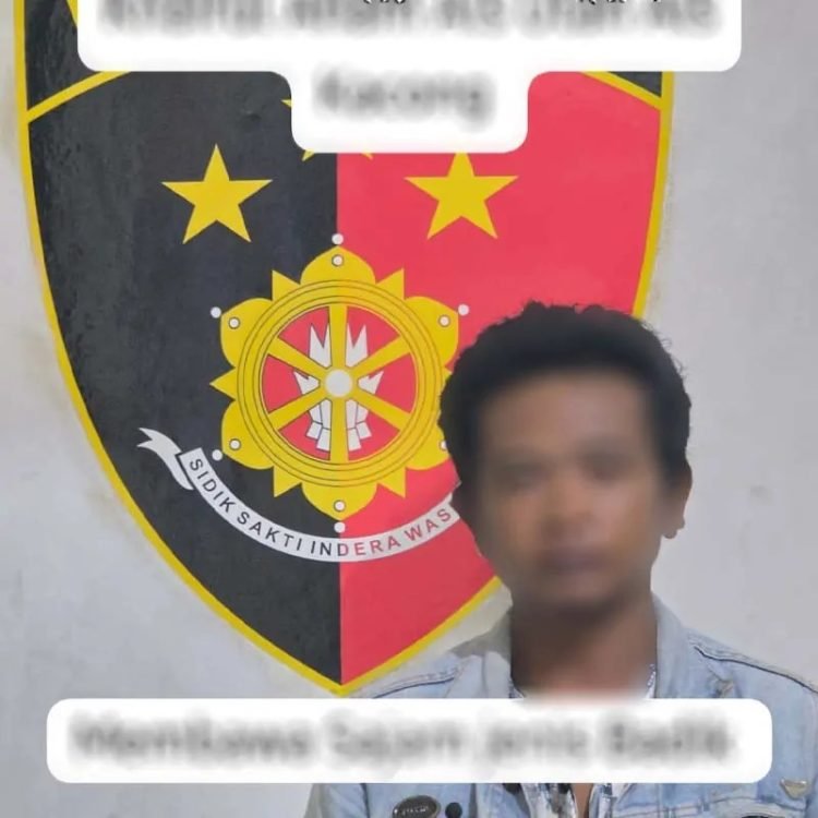 Tersangka berinisial K diamankan Polda Kaltim. (Dok. Tribrata News)