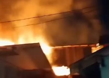 Tangkapan layar kebakaran di Sumber Rejo, Balikpapan. (Dok. Istimewa)