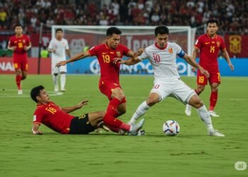 Ilustrasi pertandingan Timnas melawan China. (Dok. AI)