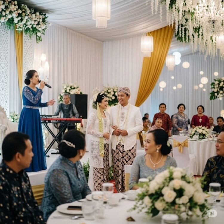 Ilustrasi pernikahan khas adat daerah. (Dok. AI)