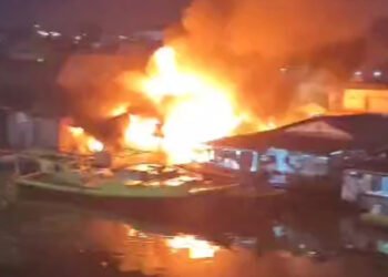 Tangkapan layar kebakaran di kawasan Balikpapan Permai. (Dok. Istimewa)