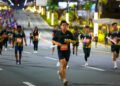Para peserta Qubika Nusantara Glow Run 7K 2025 memeriahkan running event sejauh 7 kilometer di wilayah Nusantara saat malam hari. (Dok. Humas Otorita IKN)