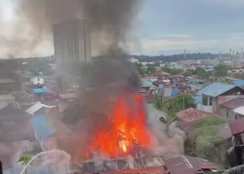 Tangkapan layar kebakaran di Jalan Al-Falaah atau Jalan Kilat. (Dok. M Syahid/Istimewa)