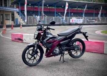 Tampilan terbaru Satria PRO diperkenalkan Suzuki dengan fitur canggih seperti ABS, Ride Connect, dan keyless ignition. (Dok. Frj/PortalBalikpapan)