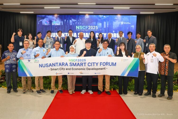 Delegasi Korea Selatan dan Indonesia berfoto bersama usai sesi diskusi NSCF 2025 di Nusantara. (FOTO: Humas Otorita IKN)