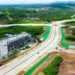 Tampak udara pembangunan Jalan 1B–1C di Kawasan Inti Pusat Pemerintahan (KIPP) IKN yang hampir rampung. (Dok. Humas Otorita IKN)