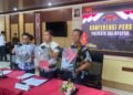 Polisi melakukan konferensi pers pengungkapan kasus pembunuhan penjaga toko di Balikpapan Utara. (Dok. Muhammad/PortalBalikpapan)