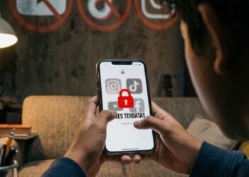 Ilustrasi Komdigi resmi membatasi akses media sosial bagi anak di bawah usia 16 tahun. (Dok. AI)