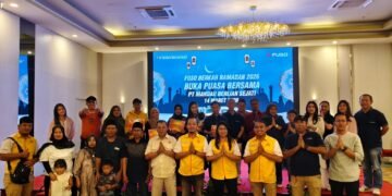 PT Mandau Berlian Sejati mempererat silaturahmi dengan pelanggan melalui kegiatan buka puasa bersama di Balikpapan, Sabtu (14/3/2026). (Dok. Muhammad Taufik/PortalBalikpapan)