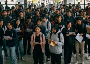 Ilustrasi calon mahasiswa tak melakukan daftar ulang karena berbagai persoalan. (Dok. AI)