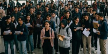 Ilustrasi calon mahasiswa tak melakukan daftar ulang karena berbagai persoalan. (Dok. AI)