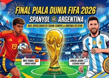 Generasi Baru vs Legenda: Yamal dan Messi Siap Bertarung di Final Piala Dunia 2026. (Dok. AI)