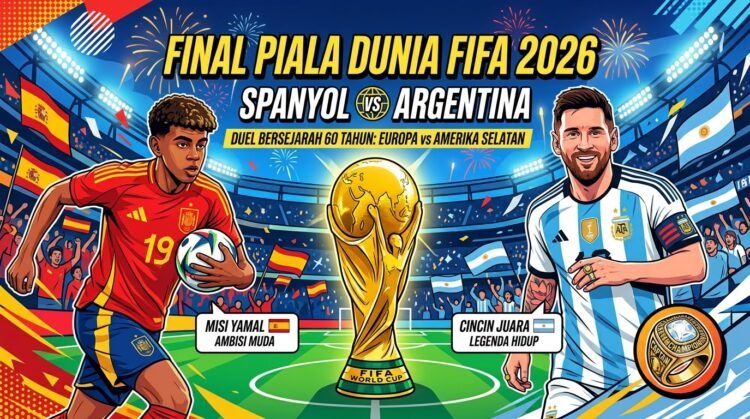 Generasi Baru vs Legenda: Yamal dan Messi Siap Bertarung di Final Piala Dunia 2026. (Dok. AI)